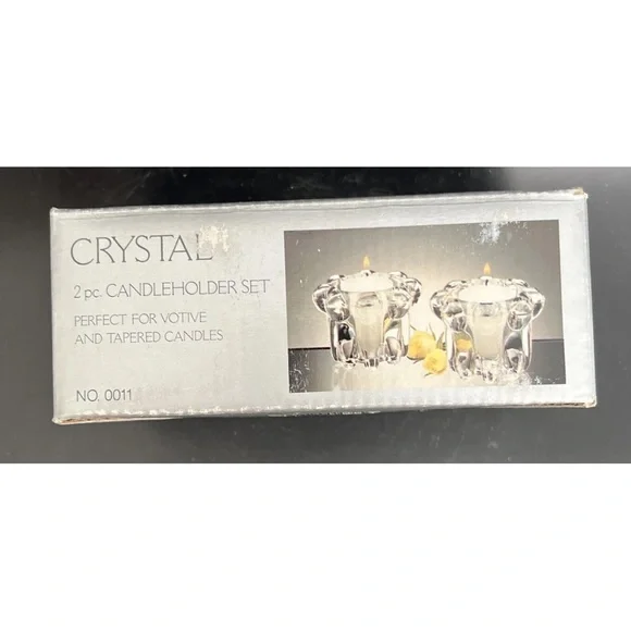 Alco Crystal Votive/Tapper Candle Holder Set of 2 - Picture 9 of 11